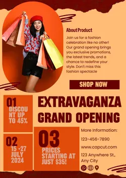 Grand Opening Poster Product Display