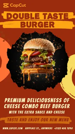 Double taste burger display instagram story