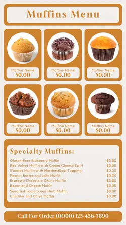 food and beverage muffins menu instagram story
