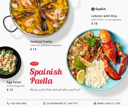 Food Spainsh Cuisine Menu Minimalist