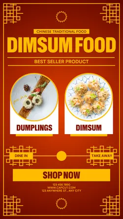 Chinese Food Dimsum Dumplings Instagram Story