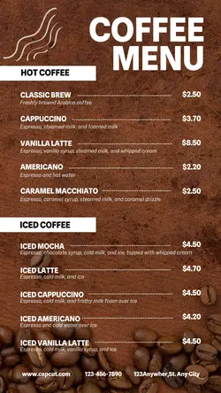 Coffee Menu Instagram Story