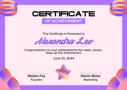 Non-Marketing Certificate Purple Gradient