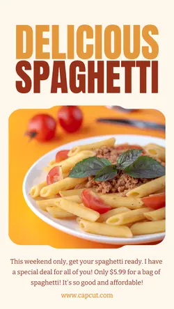 Food Spaghetti Sale Instagram Story