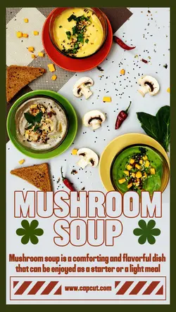 Food Mushroom Soup Display Instagram Story