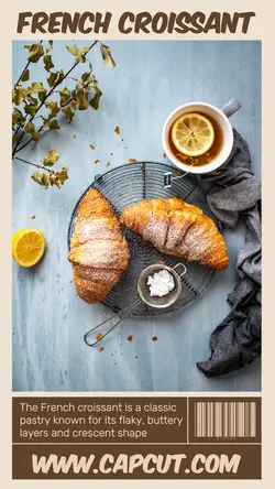 Food French Croissant Display Instagram Story