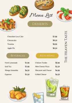 Restaurant Menu Menu