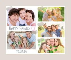Non-marketing photo collage happy family simple