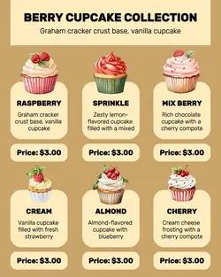 Berry Cupcake Collection Menu