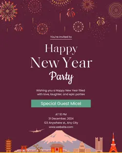 New Years Day 2024 Invitation Instagram Post