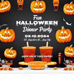 Halloween Dinner Party Invitation 