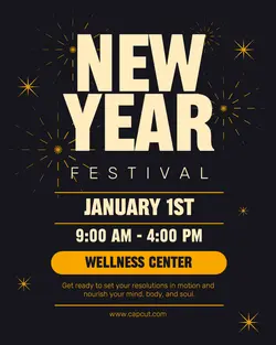 New Year's Day Event Orange Instagram Portrait