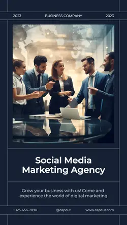 Blue Modern Corporate Social Media Marketing Agency Instagram Story