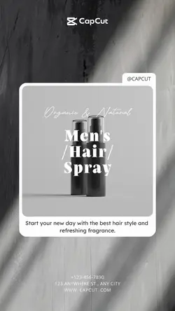 Men Skincare Men's Hair Spray Display Minimalist