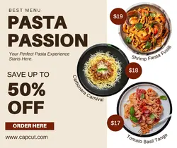 Pasta Menu Promotion Facebook Post