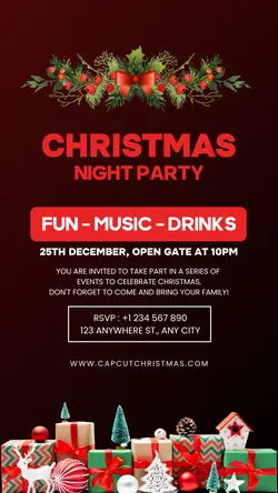 Christmas Night Party Invitation 