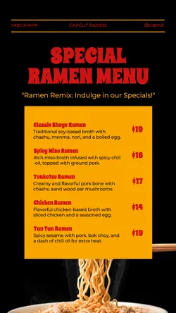 Bold Ramen Menu Promotion Instagram Post