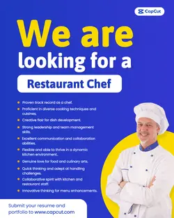 Business Flyer Chef Requirements Modern