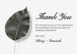Non-Marketing Card Thank You Black Minimalist