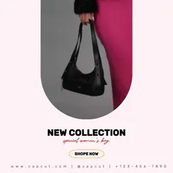 Black and Pink Minimalist Fashion Bag New Collection Instagram Post