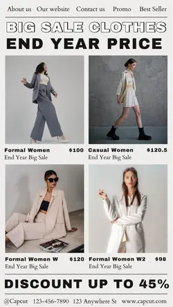 Fashion Big Sale End Year Price Display Instagram Stories 