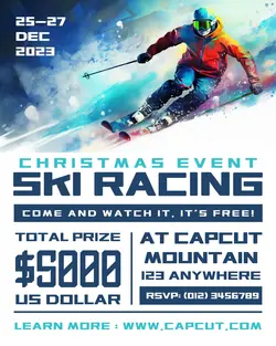 Christmas Event Ski Racing Championship Promotions Poster Instagram Story