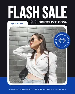 Black and Blue Modern Fashion Sale Instagram Post