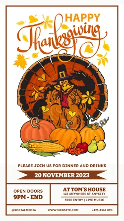 Thanksgiving Dinner Invitation for Instagram Story