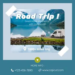 Road Trip Campervan Instagram Post