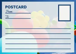 Non marketing Postcard Blue style