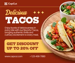 Red Delicious Tacos Promotion Facebook Post