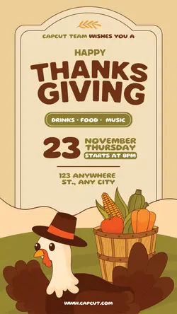 Happy Thanksgiving Day Flyer Invitation Template