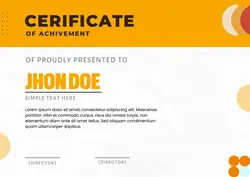 Orange Certificate Minimalist Design