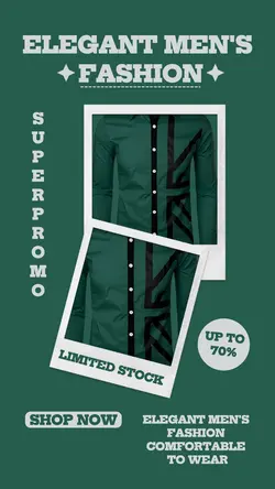 Fashion elegant men's shirt instagram story post template