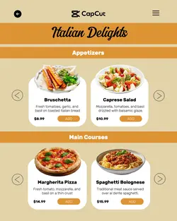 Food Menu Instagram Portrait Orange