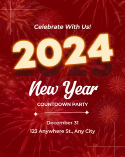New Year Countdown Party Invite Template