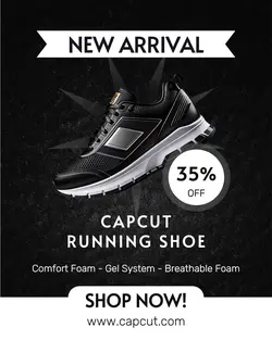 Fashion Shoe Sales Instagram Portrait Black White Minimalist