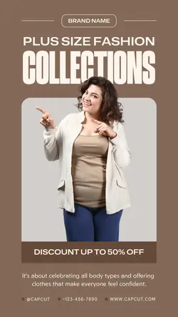 Brown Minimalist Plus Size Fashion Promo TikTok