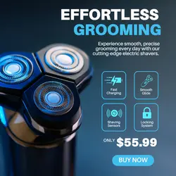E-commerce Electronics Electric Shaver Product Callout Blue