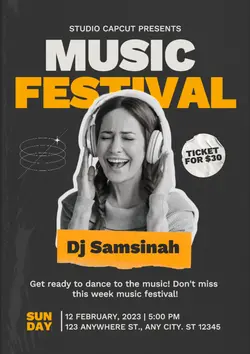 Non-marketing Music Festival Black Minimalist