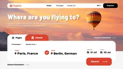 White and Orange Modern Travel Booking Website