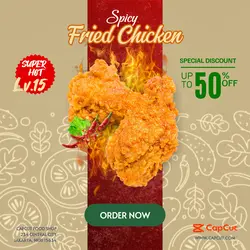 Elegan Fried Chicken Spicy instagram Post