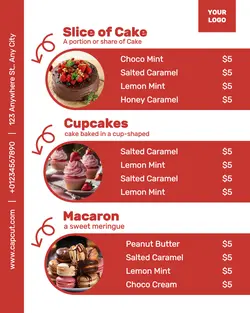 Food and Beverage Sweet Menu Cakes Instagram Portrait