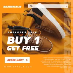 Orange Modern Sneakers Sale Instagram Post