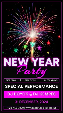 New Year's Party Invitation Instagram Story