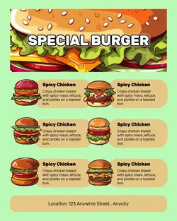 Special Burger Menu