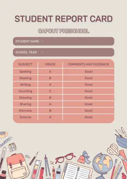 NON MARKETING REPORT CARD