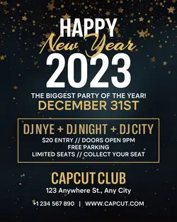 Happy New Year Party invitation for Instagram Post