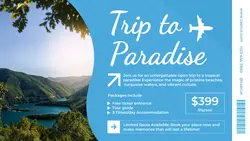 Open Trip to Paradise Promotion Twitter Post