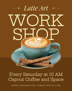Brown Modern Latte Art Workshop Instagram Post